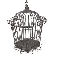 Clayre & Eef | Vogelkooi Decoratie Bruin ø 36x47/75 cm | 5Y1201
