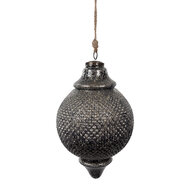 Clayre & Eef | Kerstbal Zwart Grijs ø 20x32 cm | 6GL4533L