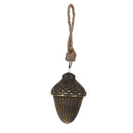 Clayre & Eef | Kerstbal Zwart Goudkleurig ø 6x8 cm | 6GL4528XS