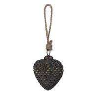 Clayre & Eef | Kerstbal Zwart 7x3x8 cm | 6GL4529S