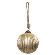 Clayre & Eef | Kerstbal Goudkleurig ø 8x8 cm | 6GL4549XS