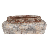 Clayre & Eef | Bloempot Binnen Beige Grijs 22x12x8 cm | 6TE0522M