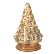 Clayre & Eef | Kerstdecoratie Kerstboom Goudkleurig ø 14x23 cm | 65389