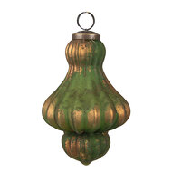 Clayre & Eef | Kerstballen Set van 4 Bruin 29x20x9 cm / ø 8x15 cm | 6GL4508