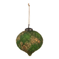 Clayre & Eef | Kerstballen Set van 4 Bruin 27x26x13 cm / ø 15x15 cm | 6GL4509