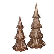Clayre & Eef | Kerstdecoratie Beeld Kerstboom Goudkleurig ø 14x33 cm | 6PR4363