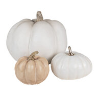 Clayre & Eef | Decoratie Pompoen Wit ø 17x13 cm | 6PR4370