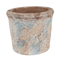 Clayre & Eef | Bloempot Binnen Beige Blauw ø 15x13 cm | 6TE0519M
