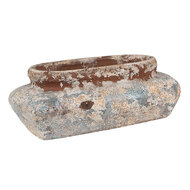 Clayre & Eef | Bloempot Binnen Beige Grijs 27x15x9 cm | 6TE0522L