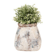 Clayre & Eef | Bloempot Binnen Beige Grijs 10x10x10 cm | 6TE0532S