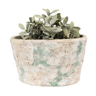 Clayre & Eef | Bloempot Binnen Beige Groen 25x16x15 cm | 6TE0533L