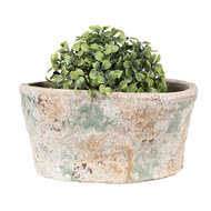 Clayre & Eef | Bloempot Binnen Beige Groen 22x13x11 cm | 6TE0533M