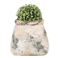 Clayre & Eef | Bloempot Binnen Beige Groen 22x15x19 cm | 6TE0536L