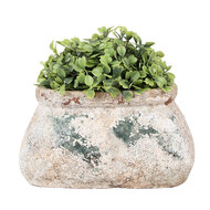 Clayre & Eef | Bloempot Binnen Beige Groen 17x13x9 cm | 6TE0536S