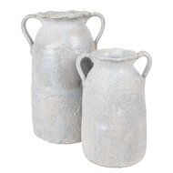 Clayre & Eef | Decoratie Vaas Grijs Beige 15x12x20 cm | 6TE0537S