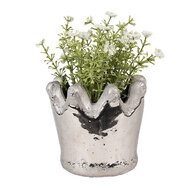 Clayre & Eef | Bloempot Binnen Zilverkleurig ø 12x10 cm | 6TE0540S