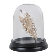 Clayre & Eef | Stolp met decoratie Zilverkleurig Zwart ø 13x17 cm | 65464