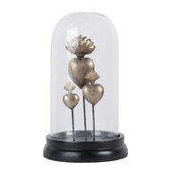 Clayre & Eef | Stolp met decoratie Zilverkleurig Zwart ø 22x13 cm | 65466