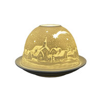 Clayre &amp; Eef   | Theelichthouder Wit &oslash; 12x8 cm | 6CE1819