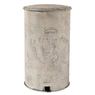 Clayre & Eef | Pedaalemmer Wit 26x30x46 cm / 12000 ml | 6Y2369