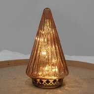 Clayre & Eef | Kerstdecoratie Beeld Kerstboom met LED Koperkleurig ø 11x19 cm | 6GL4571KO