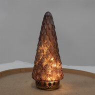 Clayre & Eef | Kerstdecoratie Kerstboom met LED Rood ø 11x24 cm | 6GL4586