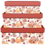 Dekoratief | Set 3 dozen rechthoek 'Earth Blush', 26x18x10cm | A245086