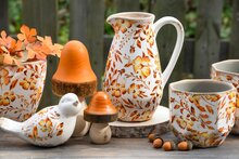 Dekoratief | Bloempot ovaal 'Sunset Leaves', keramiek, 23x13x14cm | A245309