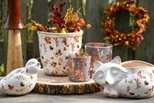 Dekoratief | Deco vogel 'Mystic Flower', keramiek, 16x9x10cm | A245315