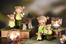Dekoratief | Paddenstoel 'Glitter Spickle', glas, 10x10x15cm | A245574
