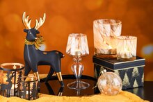 Dekoratief | Hanger bal 'Gold Smudge', glas, 8x8x8cm | A245587
