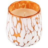 Dekoratief | Geurkaars 'Terra' parfum orange/kaneel, glas/wax, 8x8x8cm | A248031