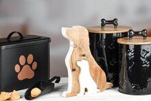 Dekoratief | Set 2 bewaardozen 'Paw', zwart, metaal, 24x14x17cm | A248224