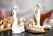 Dekoratief | Deco 'Home', naturel/wit, hout, 25x3x15cm | A248354