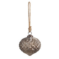 Clayre & Eef | Kerstbal Zilverkleurig ø 10x10 cm | 6GL4535S