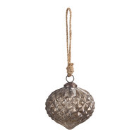 Clayre & Eef | Kerstbal Zilverkleurig ø 8x8 cm | 6GL4535XS