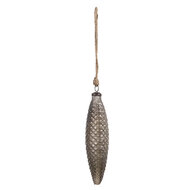 Clayre & Eef | Kerstbal Zilverkleurig ø 7x24 cm | 6GL4537L