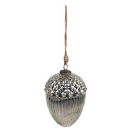 Clayre & Eef | Kerstbal Zilverkleurig ø 15x21 cm | 6GL4540XL