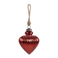 Clayre & Eef | Kerstbal Rood ø 10x13 cm | 6GL4548M