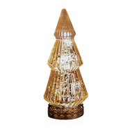 Clayre & Eef | Kerstdecoratie Kerstboom met LED Koperkleurig ø 7x16 cm | 6GL4569KO