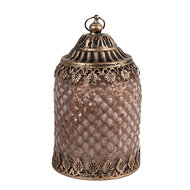 Clayre &amp; Eef   | Decoratie met LED Bruin &oslash; 10x16 cm / 2xAAA | 6GL4600