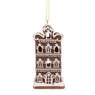 Clayre & Eef | Decoratie hanger huisje met LED Bruin 6x6x12 cm | 6PR4360