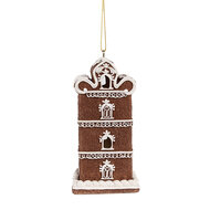 Clayre & Eef | Decoratie hanger huisje met LED Bruin 6x6x12 cm | 6PR4360