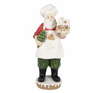 Clayre & Eef | Kerstdecoratie Kerstman Wit 26x20x59 cm | 5PR0124GG