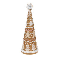 Clayre & Eef | Kerstdecoratie Kerstboom Bruin Wit ø 14x37 cm | 6PR4362