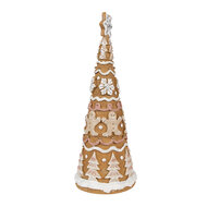Clayre & Eef | Kerstdecoratie Kerstboom Bruin Wit ø 14x37 cm | 6PR4362