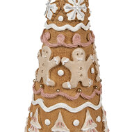 Clayre & Eef | Kerstdecoratie Kerstboom Bruin Wit ø 14x37 cm | 6PR4362