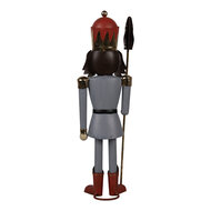 Clayre & Eef | Decoratie Beeld Notenkraker Grijs Rood 12x9x36 cm | 6Y5608