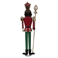 Clayre & Eef | Decoratie Beeld Notenkraker Groen Rood 11x8x36 cm | 6Y5610