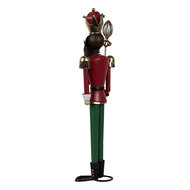 Clayre & Eef | Decoratie Beeld Notenkraker Groen Rood 11x8x36 cm | 6Y5610